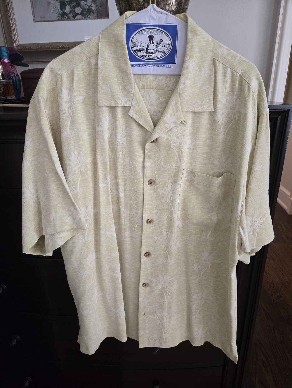 Eagle Dry Goods Signature Series Button Up Shirt, in size large, Yellow Silk